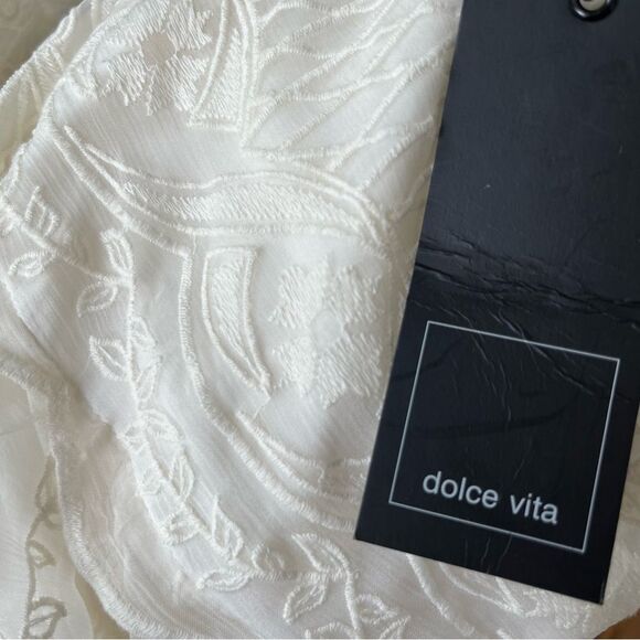 Dolce Vita Kloey Silk Embroidery Lace Mini Dress Size Large White Fit & Flare - Picture 14 of 14